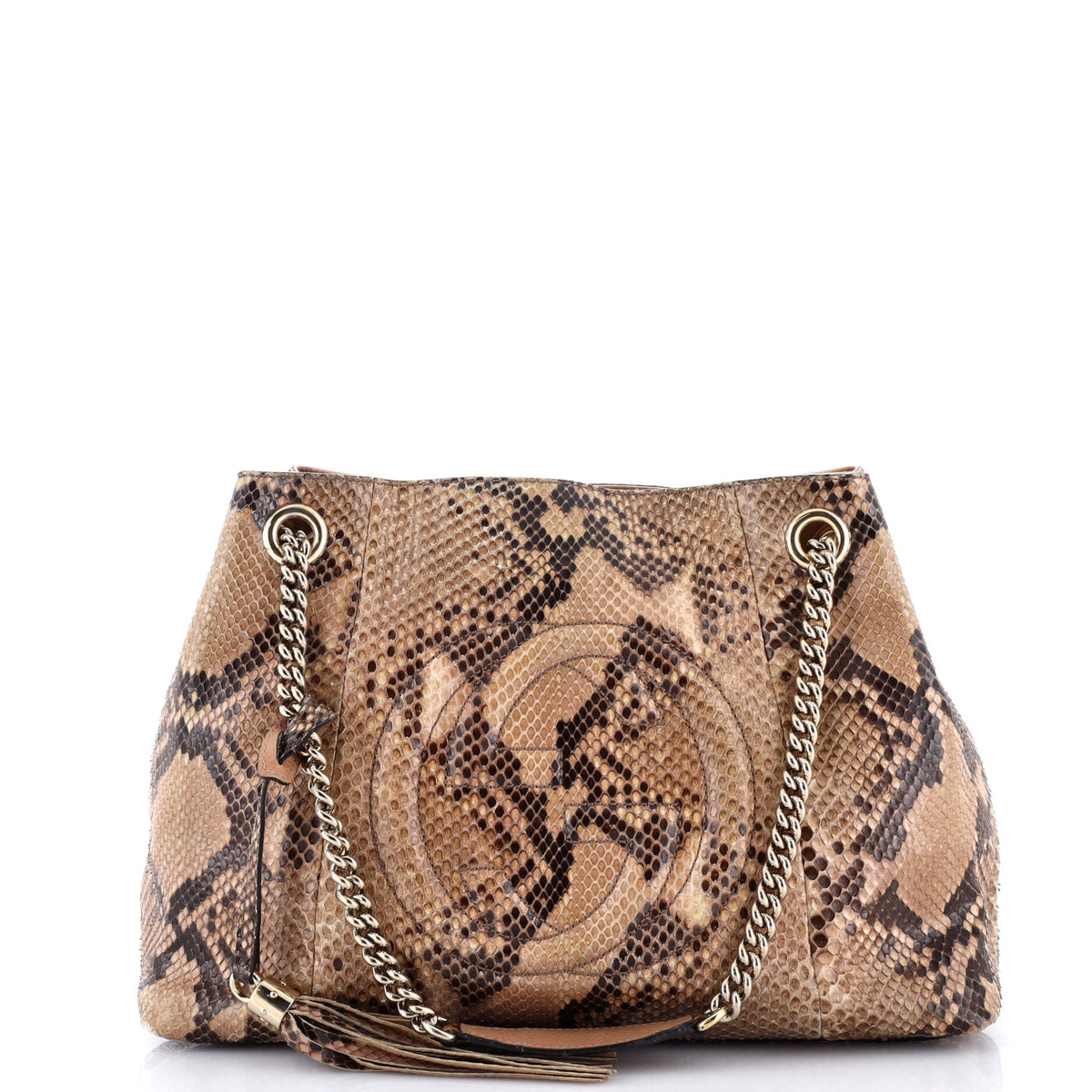 Gucci GUCCI Soho Chain Strap Shoulder Bag Python Medium