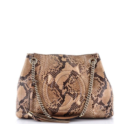 GUCCI Soho Chain Strap Shoulder Bag Python Medium