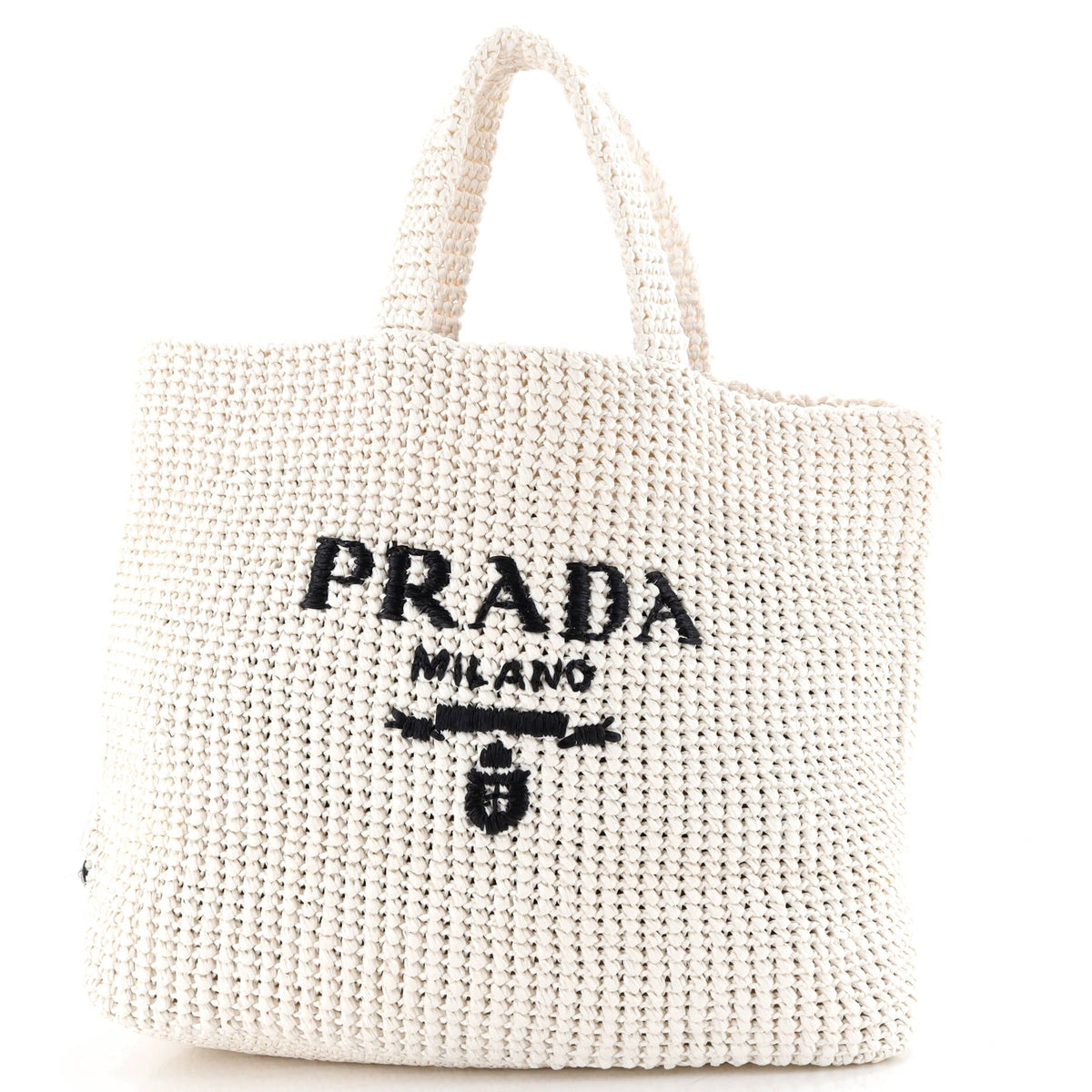 Prada PRADA Logo Tote Raffia Large