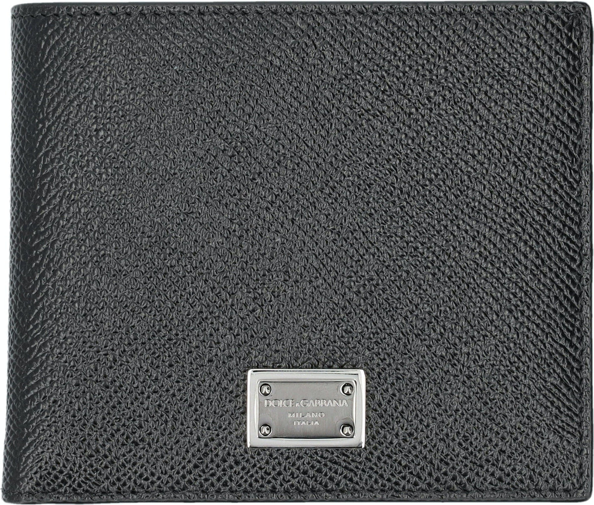 Dolce & Gabbana Men's Bifold Wallet With Logo Plaque in Black | 24PBP1321AG219 Color 80999