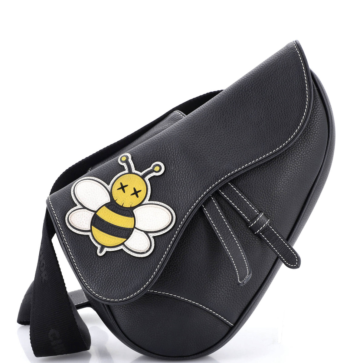 Christian Dior KAWS Saddle Crossbody Bag Leather with Applique
