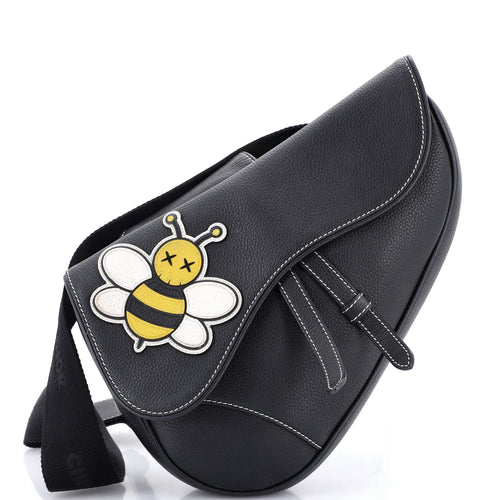 KAWS Saddle Crossbody Bag Leather with Applique