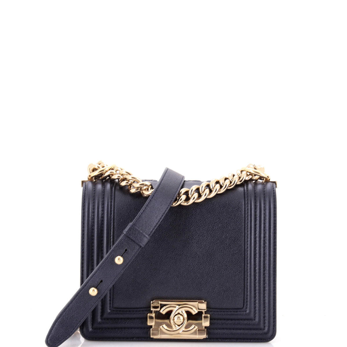 Chanel CHANEL Reverso Square Boy Flap Bag Caviar Small