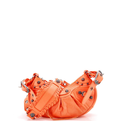 Le Cagole Giant Studs Shoulder Bag Leather XS