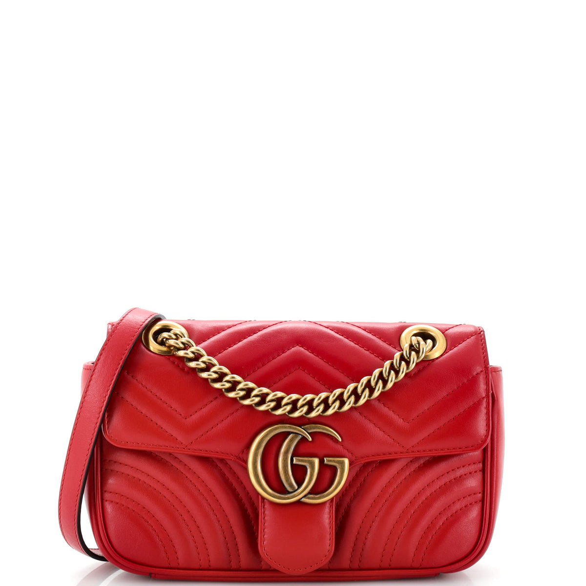 Gucci GUCCI GG Marmont Flap Bag Matelasse Leather Mini