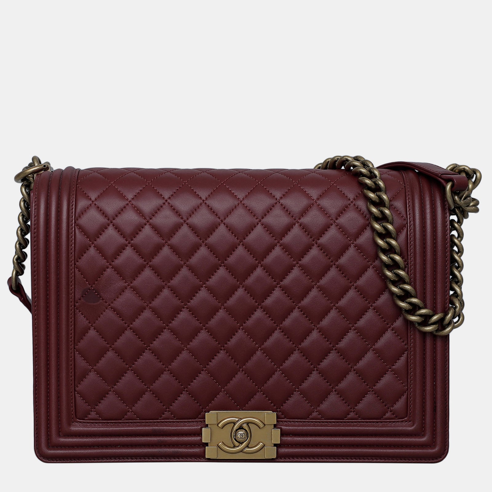 Chanel Grand sac pour garçon en cuir marron