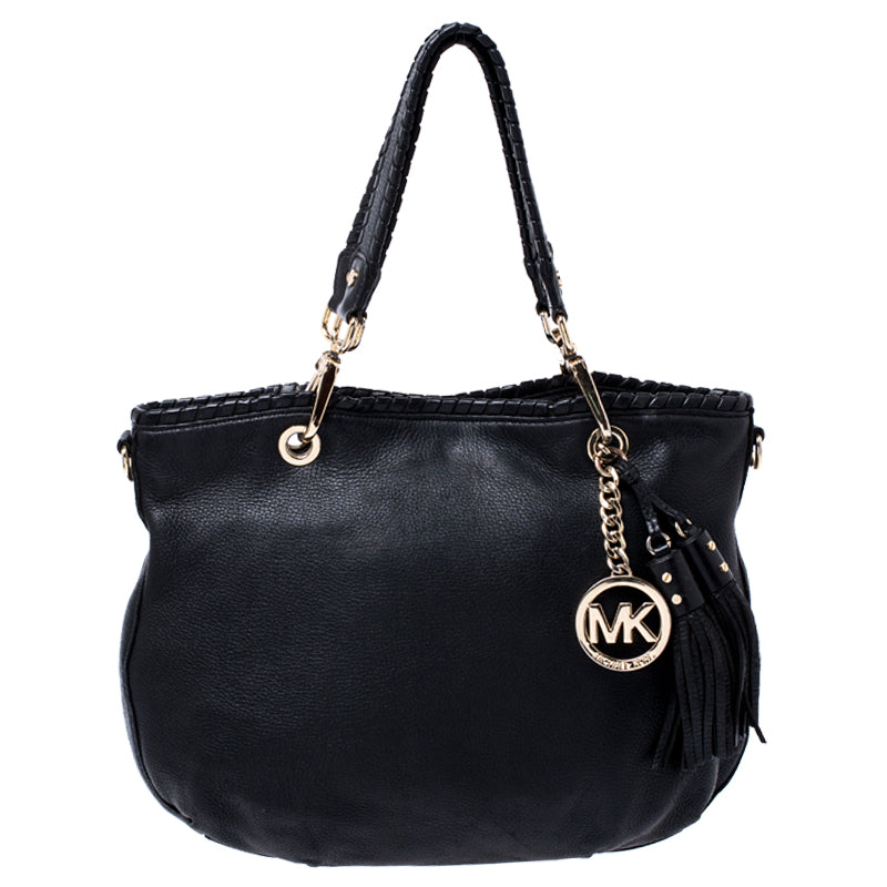 Michael Kors Black Leather Tassel Satchel