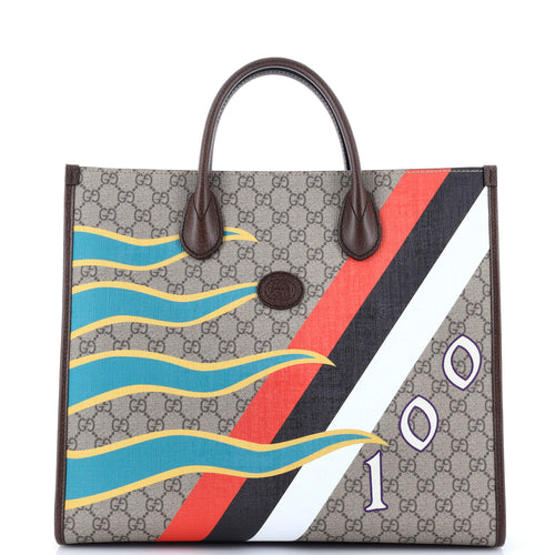 GUCCI Interlocking G Patch Convertible Tote Printed GG Coated Canvas Medium
