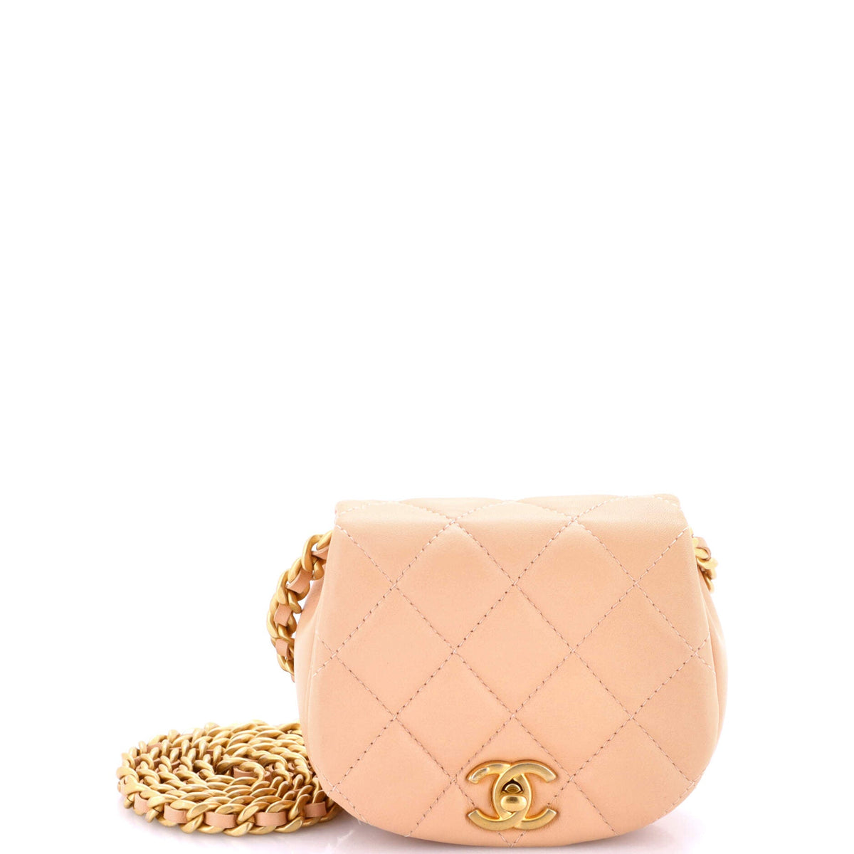 Chanel CHANEL Coco Mail Clutch with Chain Quilted Calfskin Mini