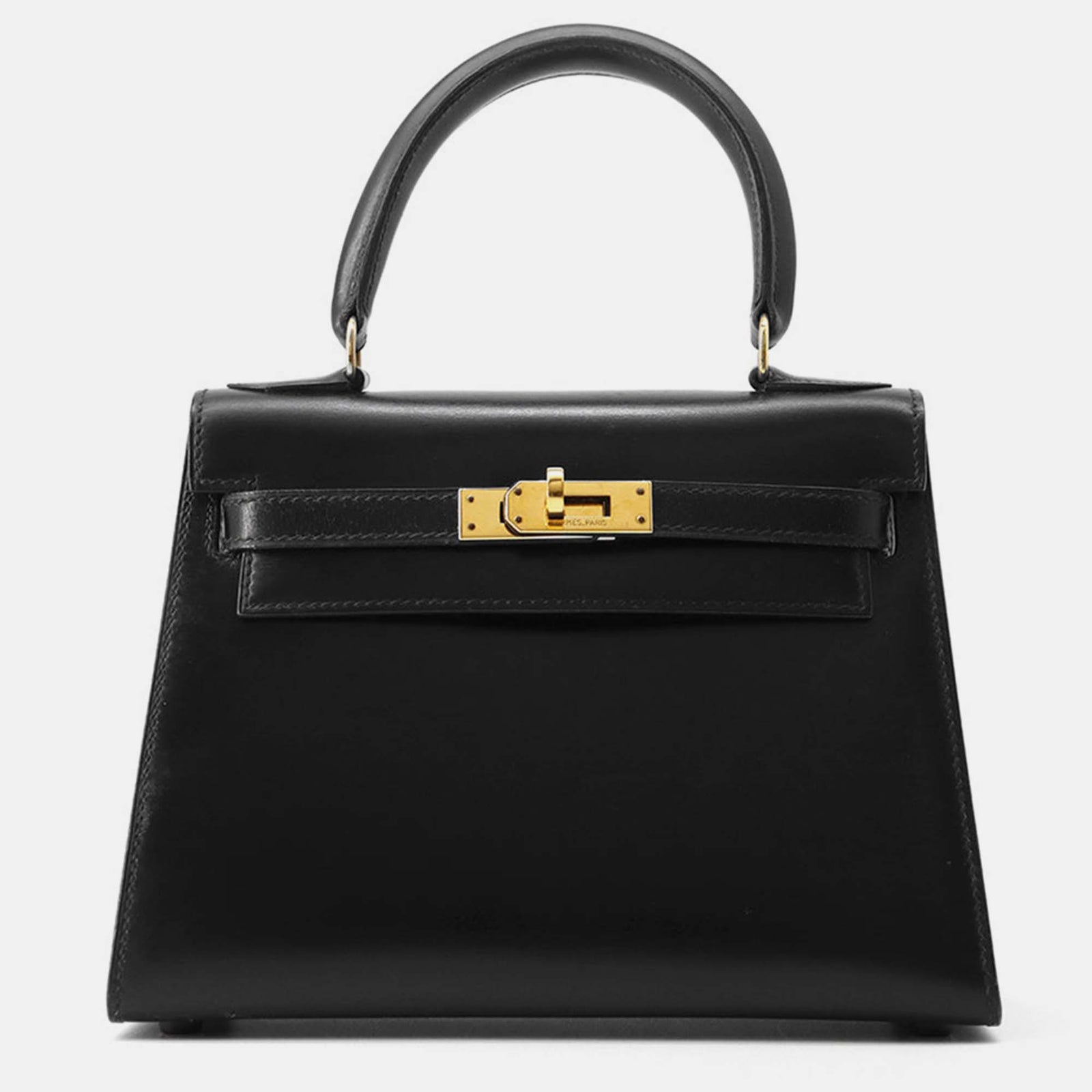 Herm?s Black Box Calf Leather Mini Kelly Bag 20