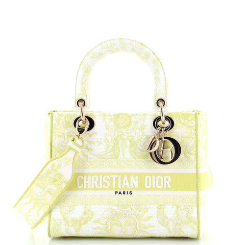 Lady D-Lite Bag Embroidered Canvas Medium