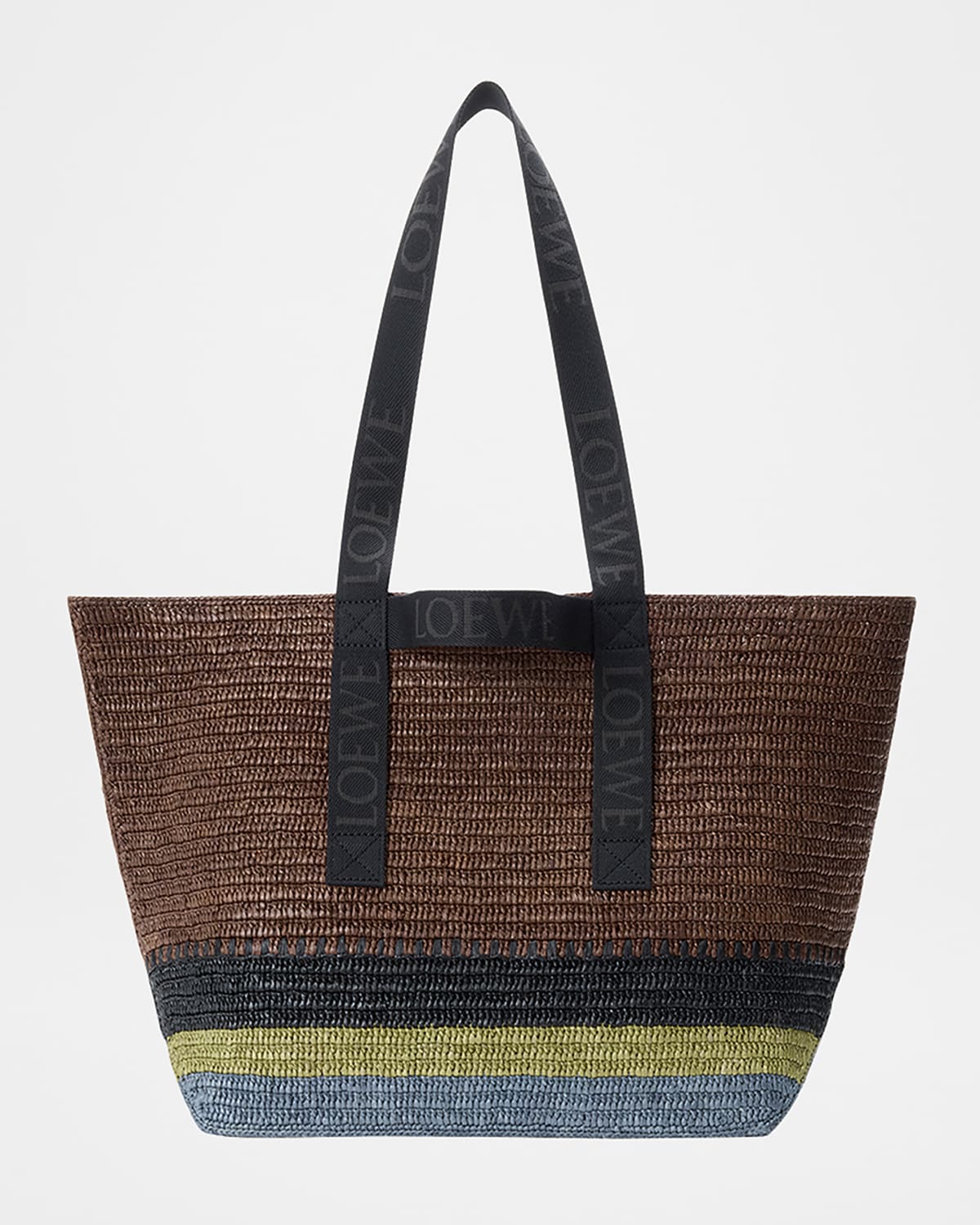 Loewe Men's Fold Raffia Shopper Tote Bag