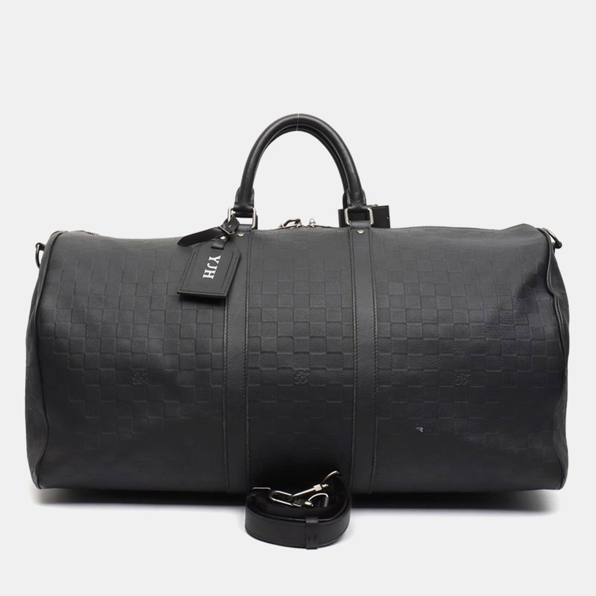 Louis Vuitton Black Damier Infini Bandouli&egrave;re Keepall 55 Duffel Bag