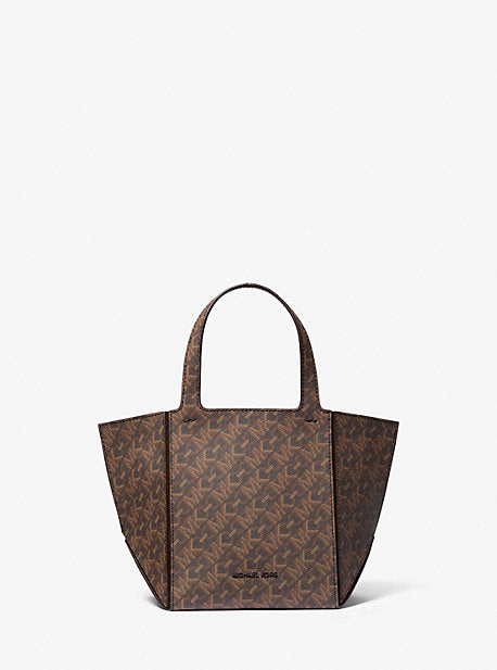 Michael Kors MK Jordi Small Empire Signature Logo Tote Bag - Brown - Michael Kors