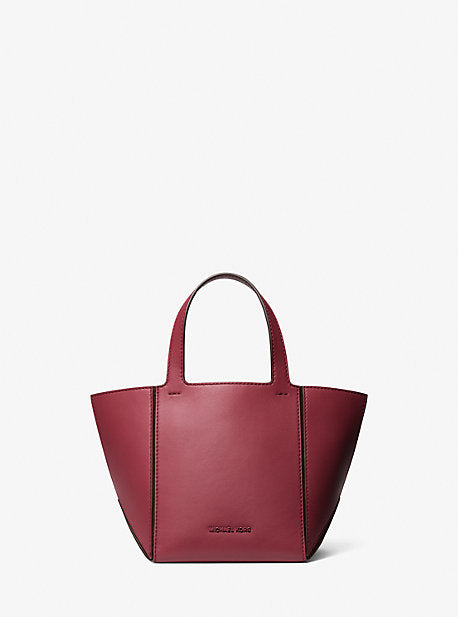 Michael Kors MK Jordi Small Leather Tote Bag - Red - Michael Kors