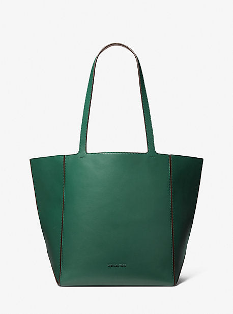 Michael Kors MK Jordi Large Leather Tote Bag - Green - Michael Kors