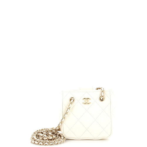 CHANEL CC Square Clutch with Chain Quilted Lambskin Mini