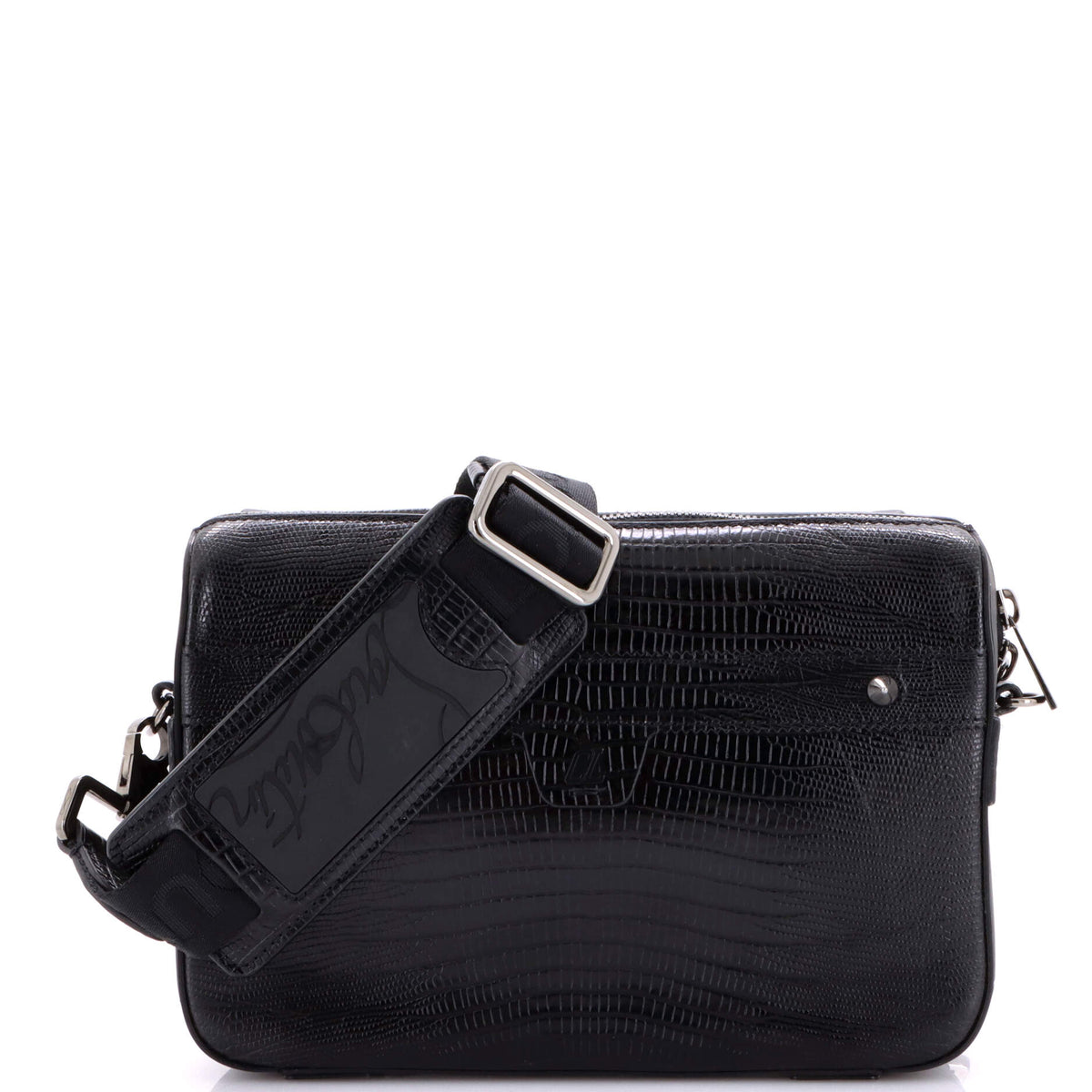 Christian Louboutin Ruisbuddy Messenger Bag Lizard Embossed Leather Small