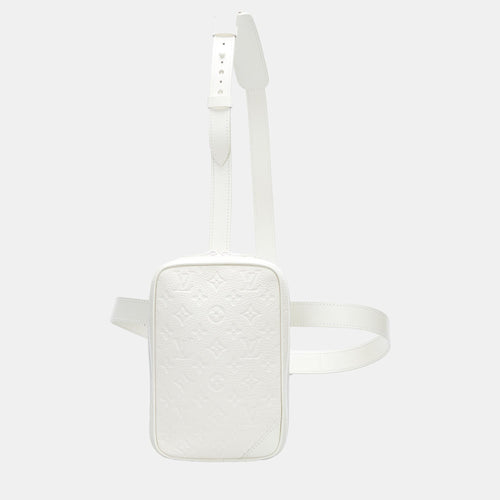 White Monogram Taurillon Utility Side