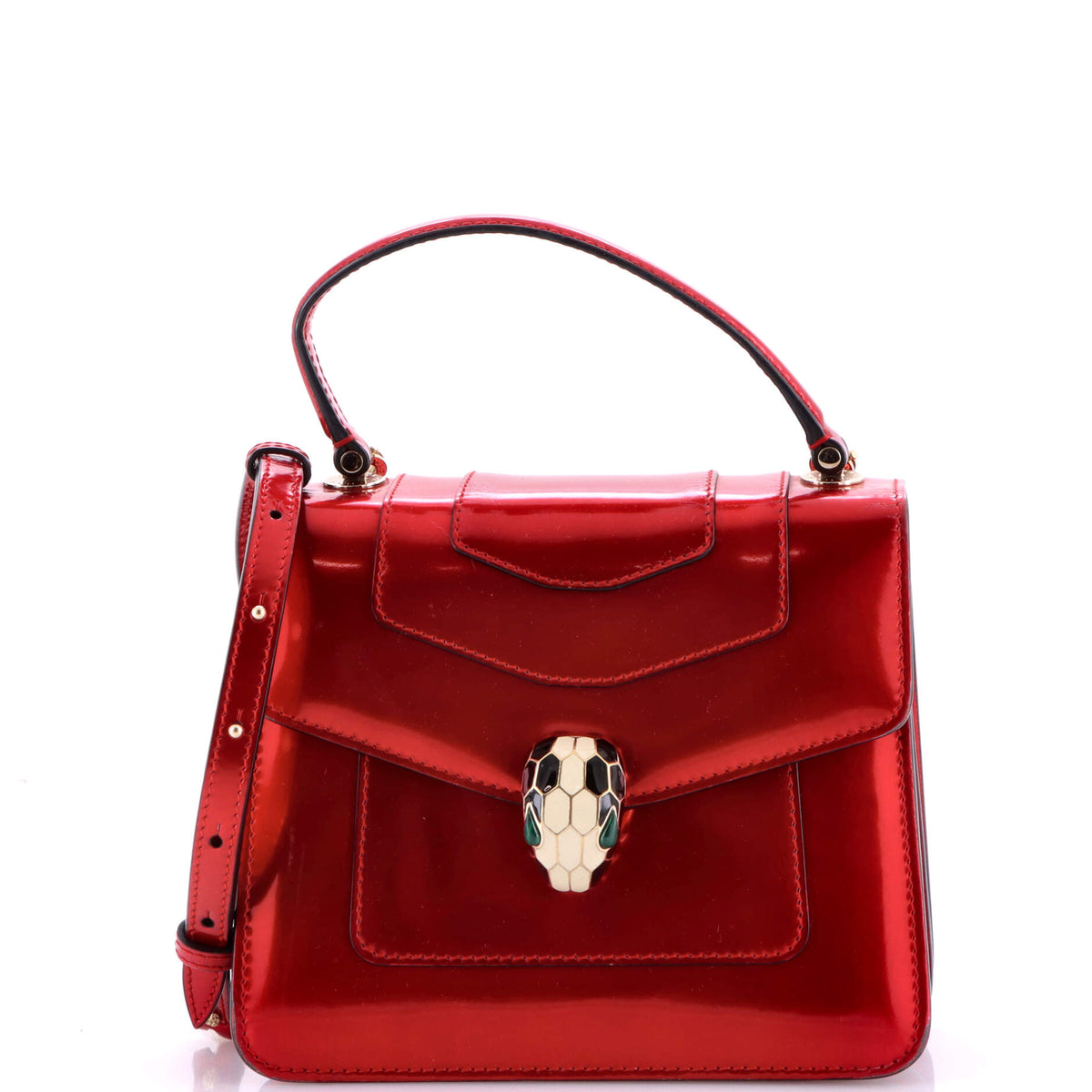 Bvlgari BVLGARI Serpenti Top Handle Bag Patent Small