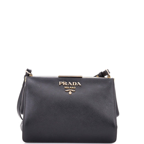 PRADA Light Frame Shoulder Bag Saffiano Leather Small