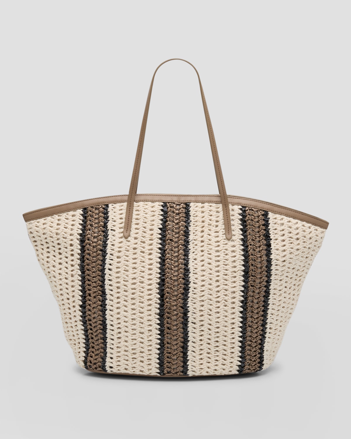 Brunello Cucinelli Striped Crochet Tote Bag