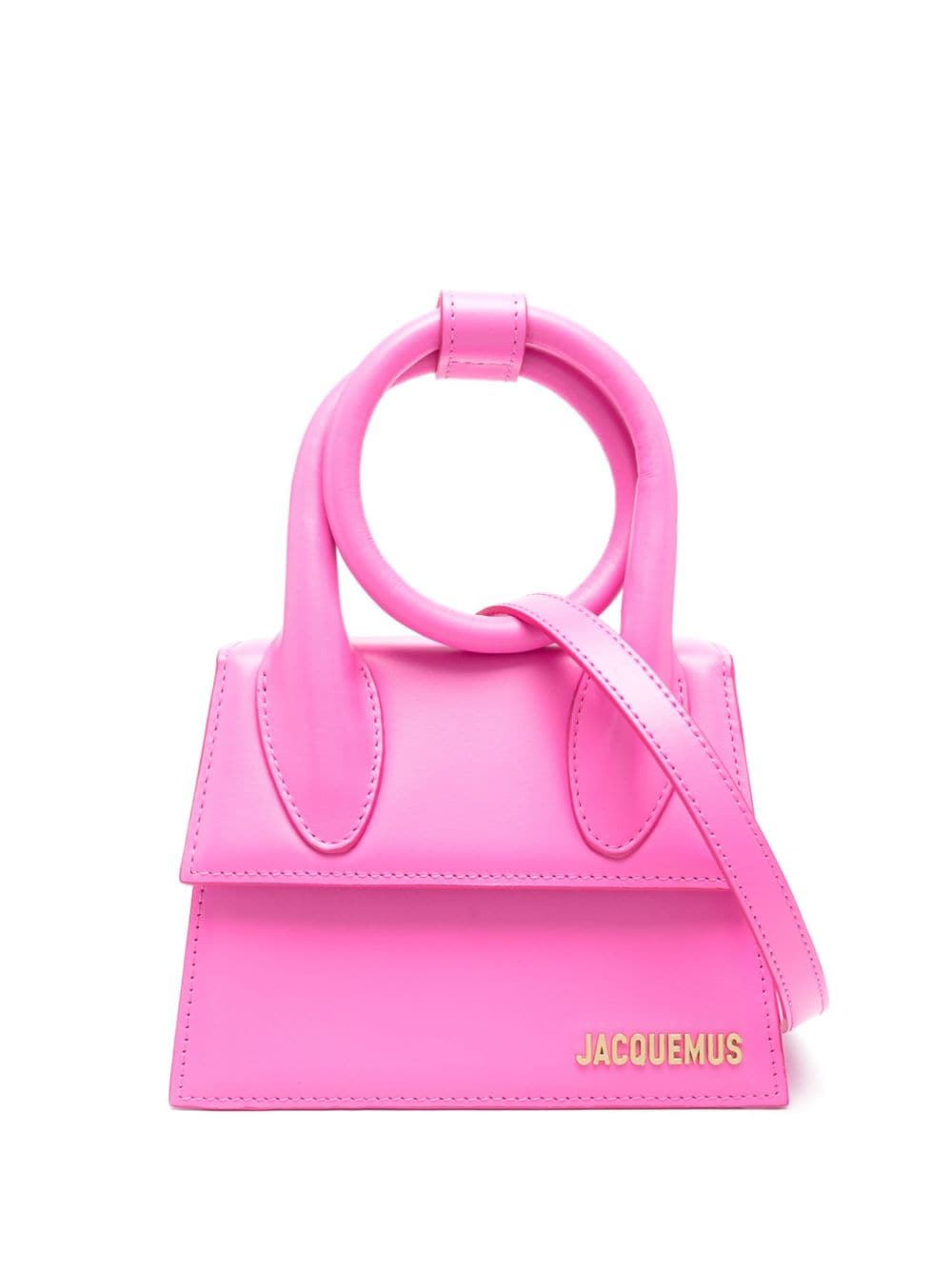 Jacquemus Women's Le Chiquito Noeud Leather Handbag in Fuchsia | Size UNI | 213BA005