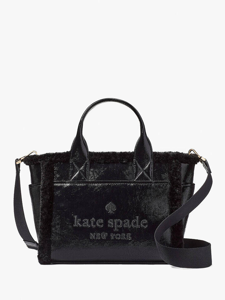 Kate Spade Au Jett Faux Shearling Mixed Materials Small Tote