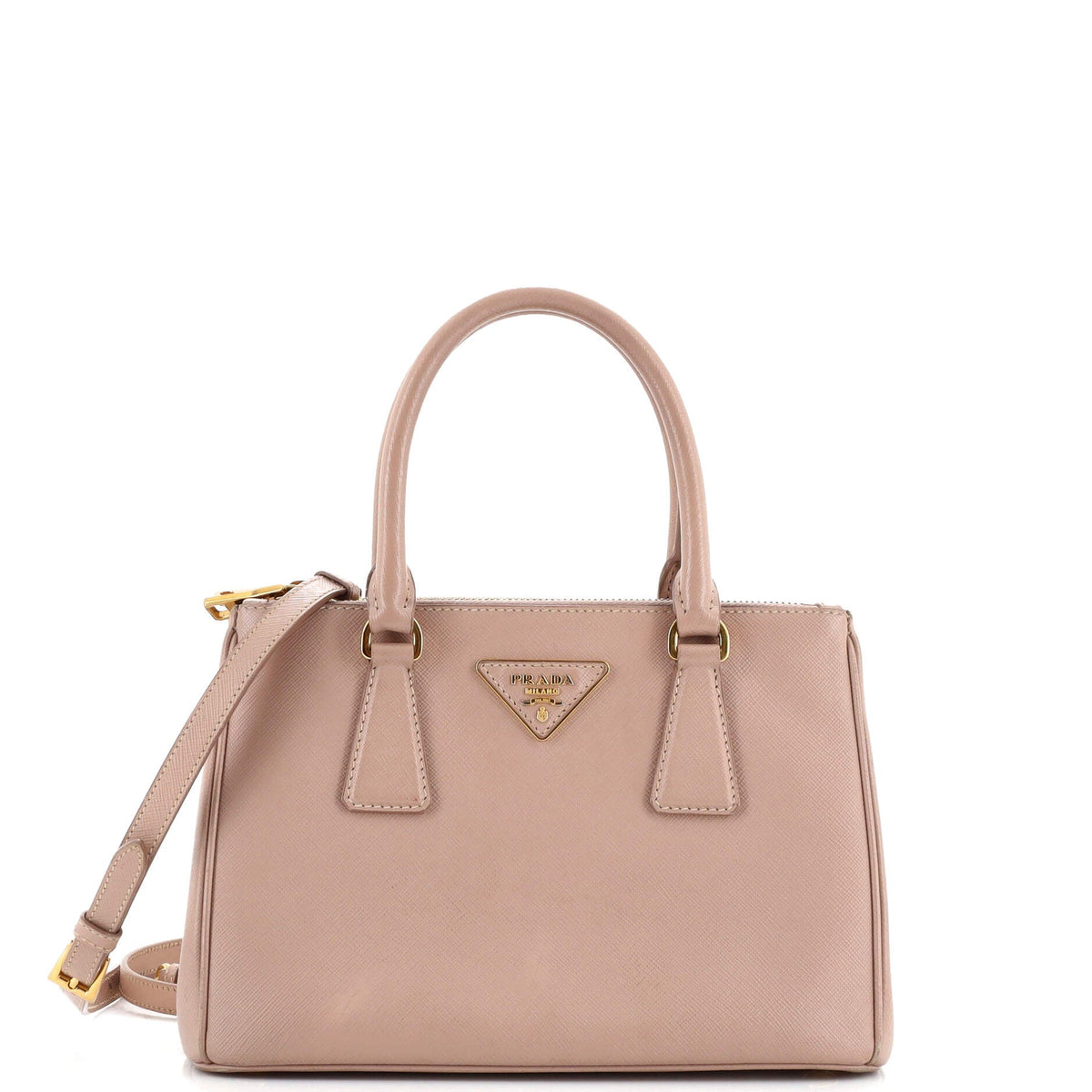 Prada PRADA Galleria Double Zip Tote Saffiano Leather Small