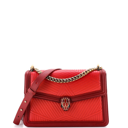 BVLGARI Serpenti Forever Shoulder Bag Quilted Leather Small