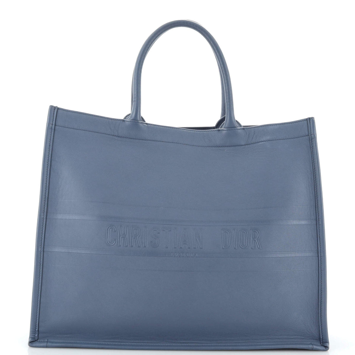 Christian Dior Book Tote Embossed Leather Large