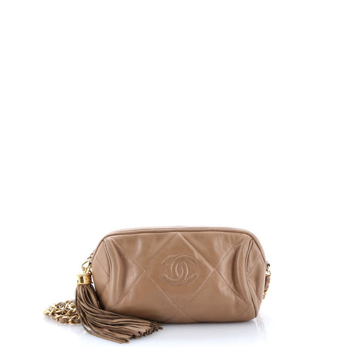 CHANEL Vintage Diamond CC Barrel Bag Quilted Leather Mini