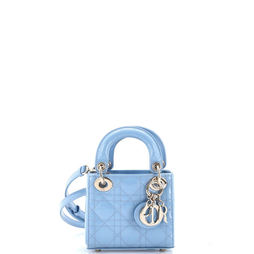 Lady Dior Bag Cannage Quilt Patent Micro