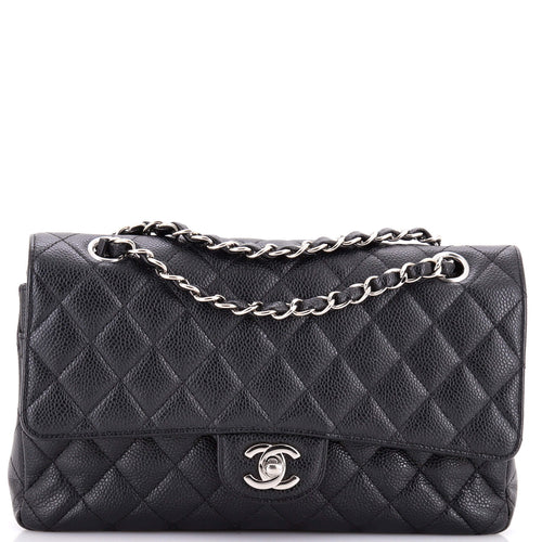 CHANEL Classic Double Flap Bag Quilted Caviar Medium