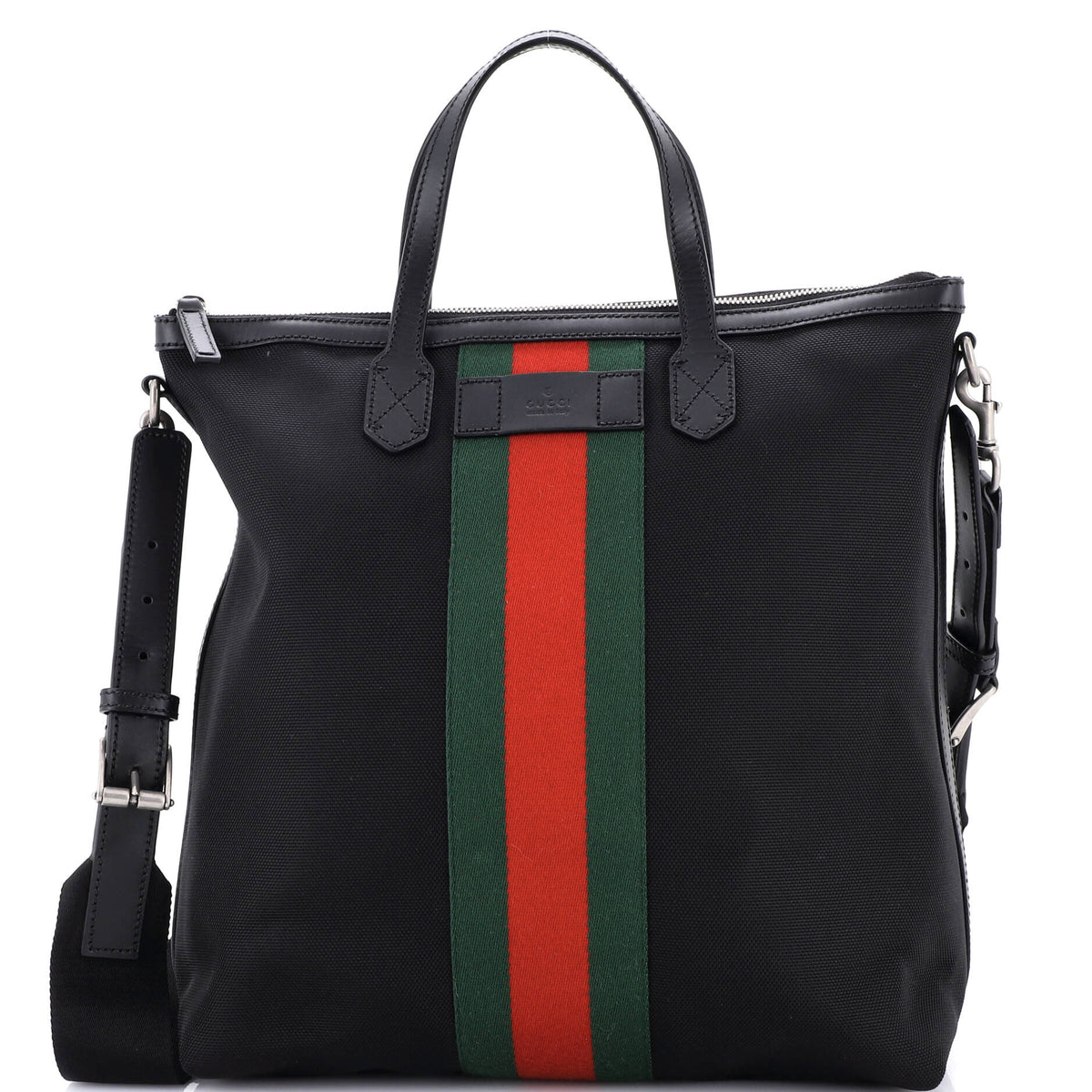 Gucci GUCCI Web Zip Tote Techno Canvas Medium