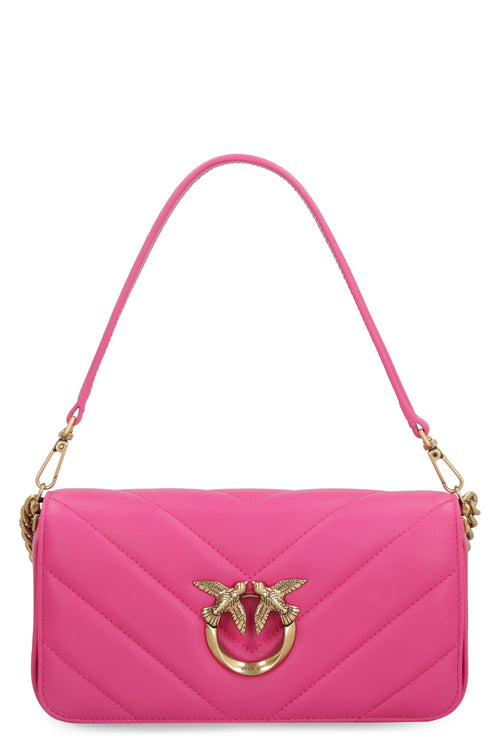 Women's Mini Love Click Leather Baguette Bag in Fuchsia | 100068A136 Color N17Q