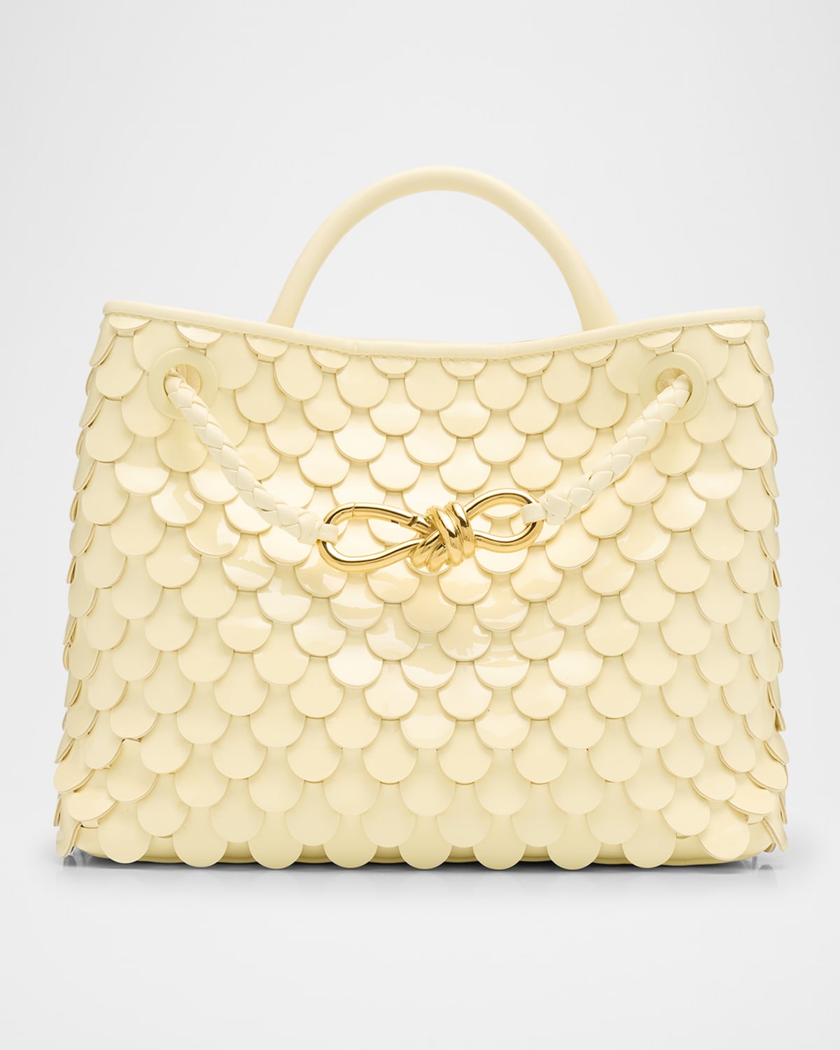 Bottega Veneta Andiamo Small Fish Scale Top-Handle Bag