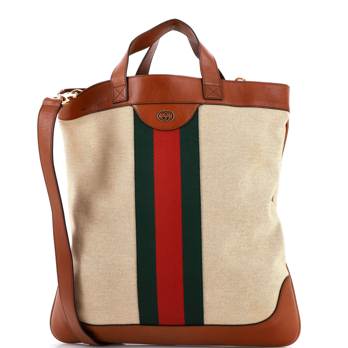 Gucci GUCCI Shopping Tote Vintage Web Canvas Large