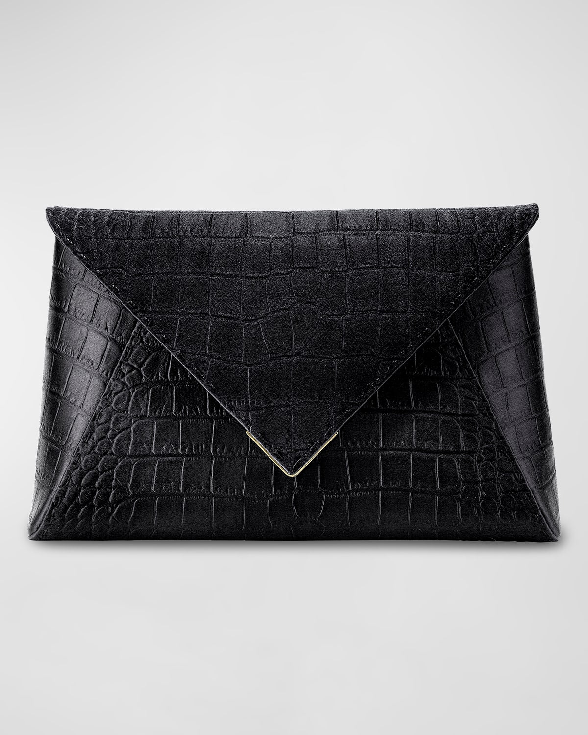 Boss Lee Large Croc-Embossed Pouchette Clutch Bag