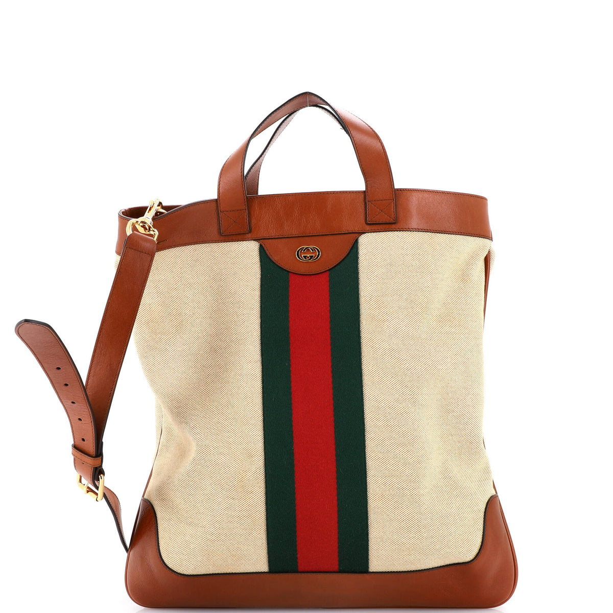 Gucci GUCCI Shopping Tote Vintage Web Canvas Large