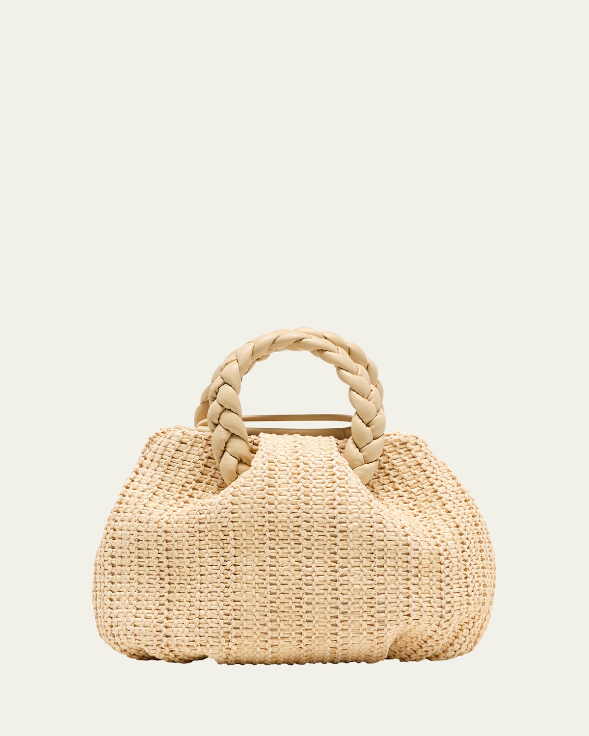 Hereu Bombon Medium Raffia Top Handle Bag