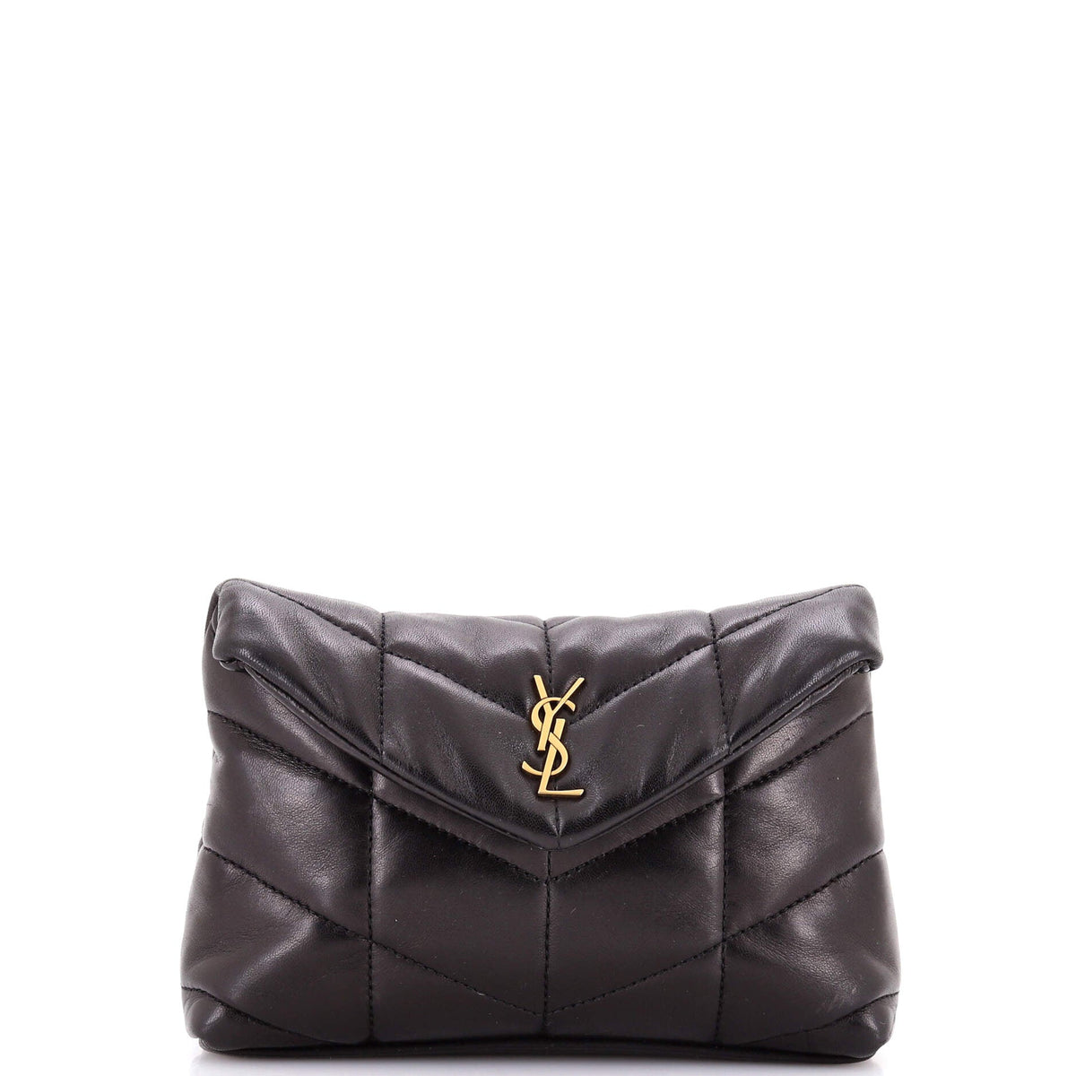Saint Laurent LouLou Puffer Clutch Leather Small