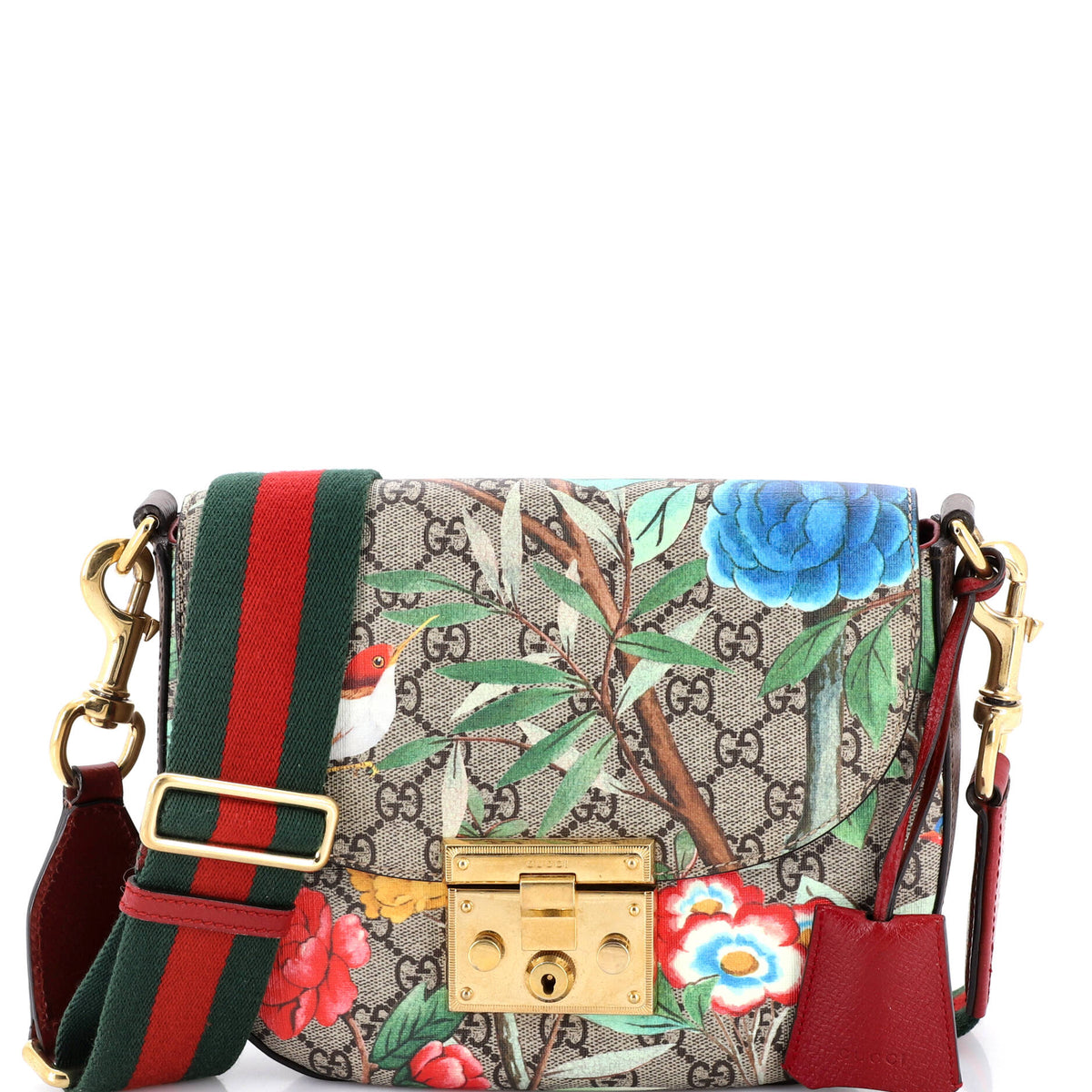 Gucci GUCCI Padlock Saddle Shoulder Bag Tian Print GG Coated Canvas Medium