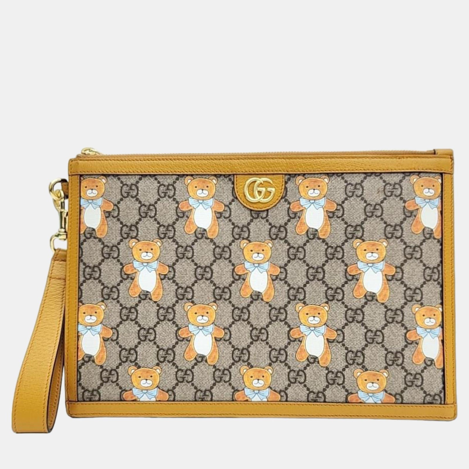 Gucci Beige Leather Clutch Bag