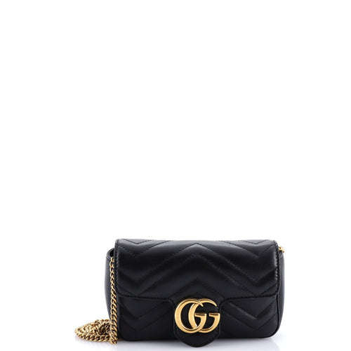 GUCCI GG Marmont Flap Bag Matelasse Leather Super Mini