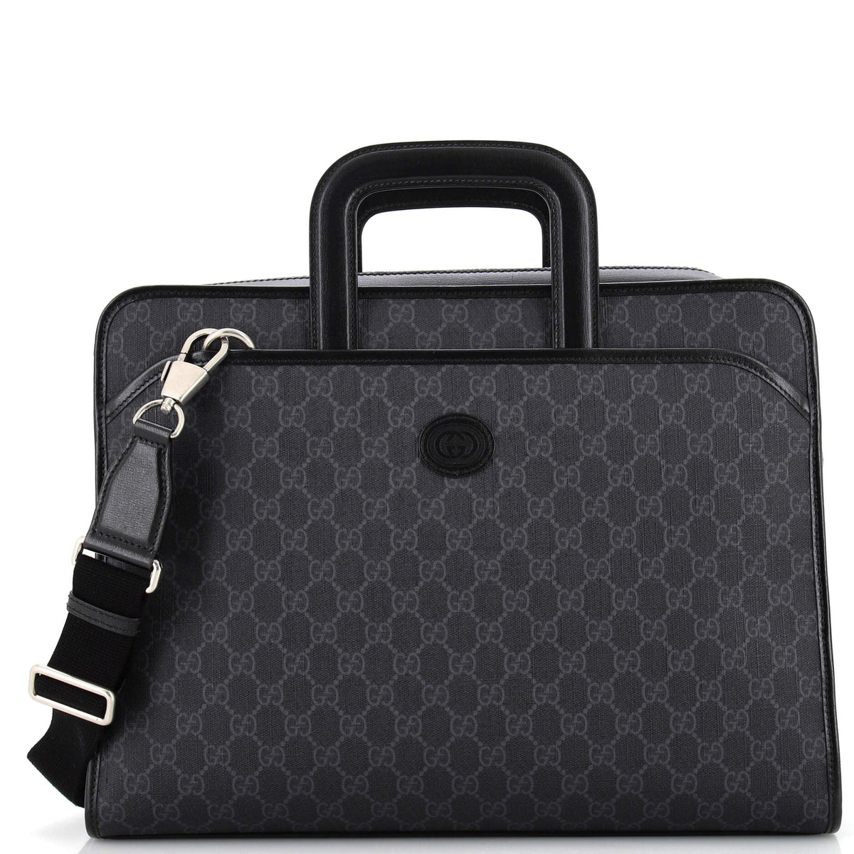 Gucci GUCCI Interlocking G Patch Convertible Briefacase GG Coated Canvas