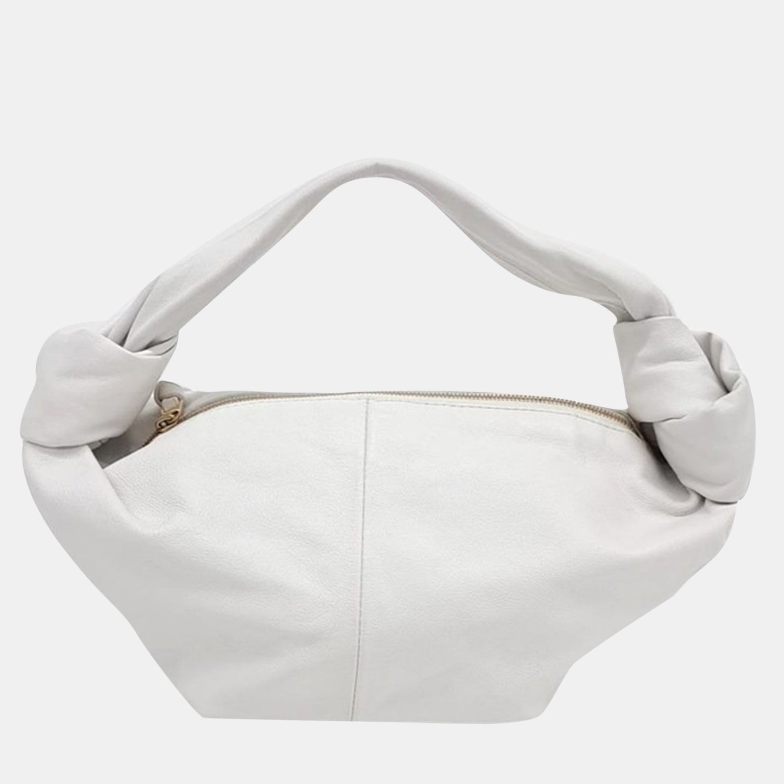 Bottega Veneta White Leather Double Knot Top Handle Bag