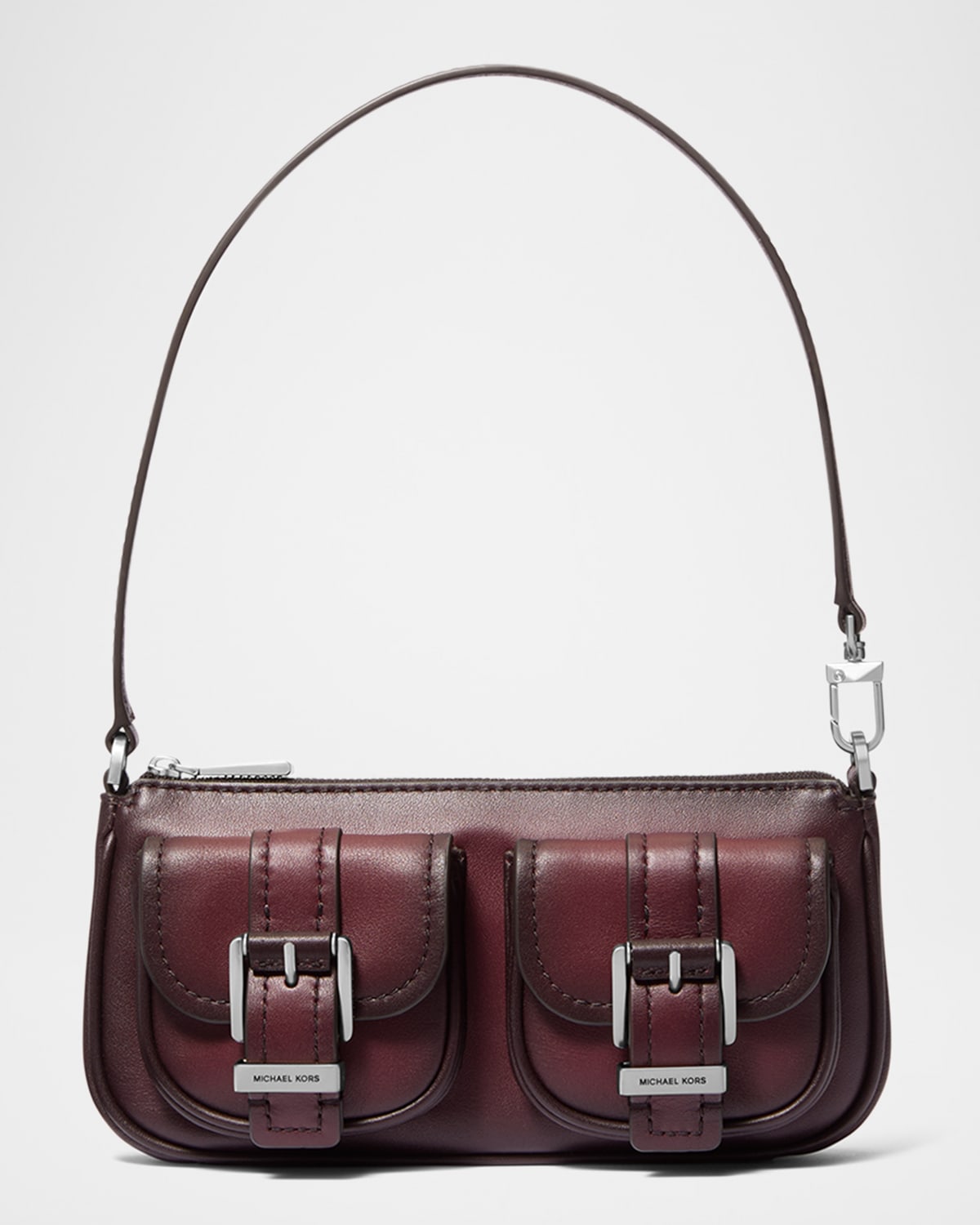 Michael Kors Zoe Small Faded Leather Pouchette Shoulder Bag