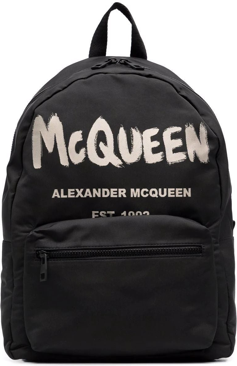 Alexander Mcqueen Men's Metropolitan Logo Detail Backpack in Black | 6464571AABW Color 1073