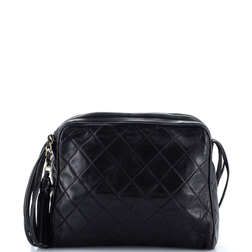 CHANEL Vintage Camera Tassel Bag Quilted Leather Small